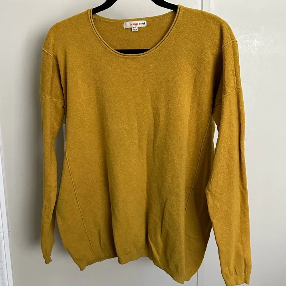 Orange Creek Women’s Mustard Yellow Crewneck Sweater size S/M - Picture 1 of 6